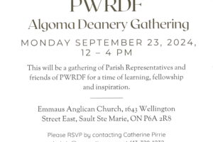 PWRDF Algoma Deanery Gathering &#8211; Monday September 23