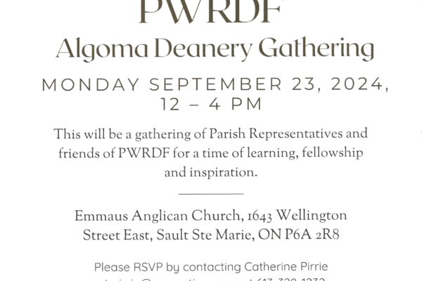 PWRDF Algoma Deanery Gathering – Monday September 23